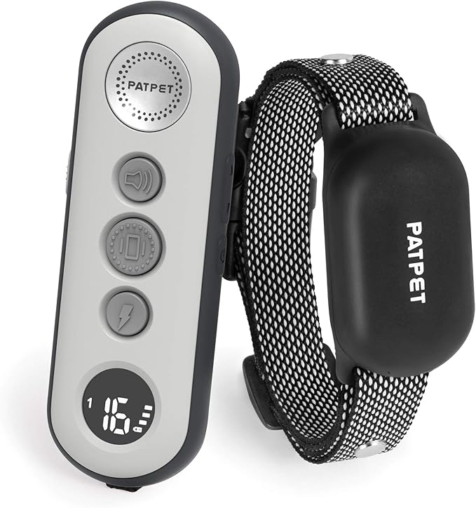 PATPET Dog Training Collar with Remote - Electric Dog Shock Collars for Small Medium Large Dogs, 3 Adjustable Safe Modes Rechargeable Waterproof E Collar for Dogs (8-120 lbs)