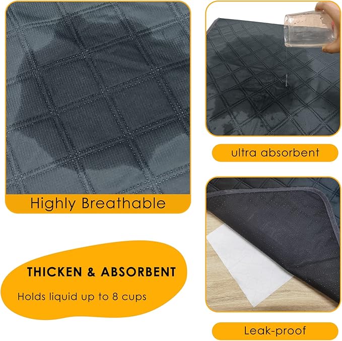 2 Pack Guinea Pig Cage Liners for C&C 2x3 Habitat Guinea Pig Bedding Washable | Super Absorbent | Waterproof | Non Slip | Reusable Guinea Pig Pee Pads for Small Animals Cages - 41.3" x 27.6"