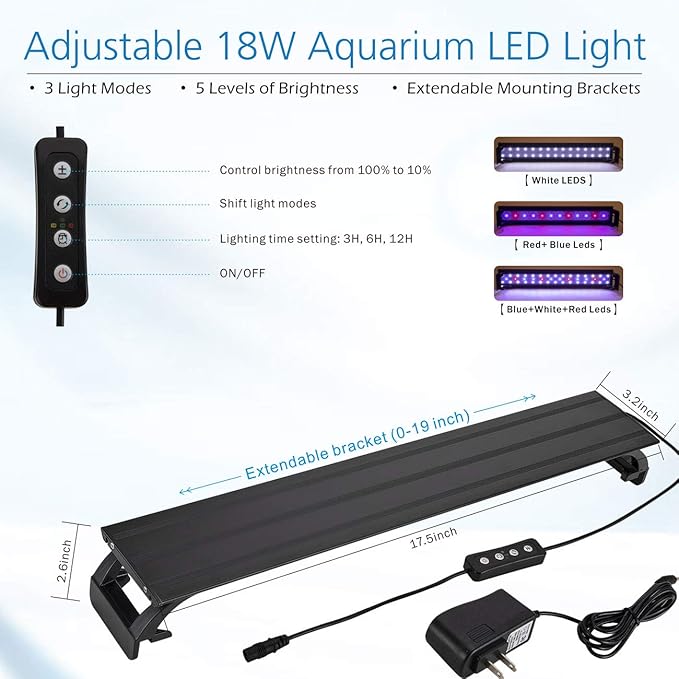hygger Horizon 8 Gallon LED Glass Aquarium Kit for Starters with 7W Power Filter Pump, 18W Colored led Light, Wide View Curved Shape Fish Tank with Undetachable 3D Rockery Background Decor