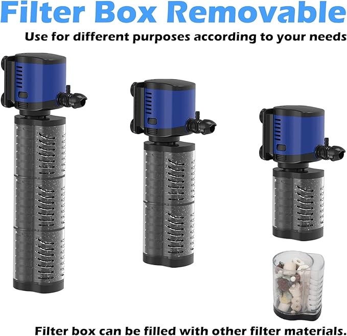 Pond Pump 660GPH Filtration, Sump Submersible Water Pump w/Sponge Filter, 8ft. High Lift, Quiet for Aquarium Hydroponics, Dry Burning Protection