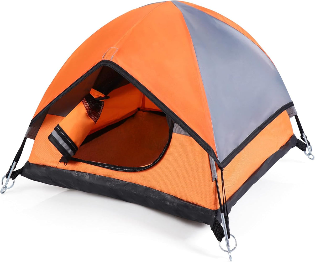 Cat Camping Tent, Cat Tent Bed, Pet Tent for Indoor Cat and Small Dog, Mini Tent (Orange, 21 x 21 x 14 Inches)