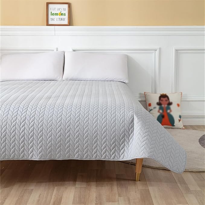 GIBZ Waterproof Dog Bed Cover Anti Slip Pet Furniture Protector Washable Blanket Large Soft Quilted Mat, Grey, 260x210cm