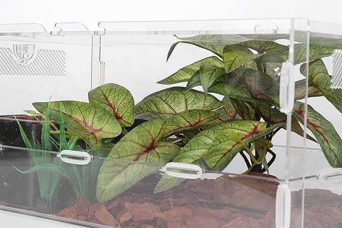 Reptile Plants for Terrarium, Ball Python Tank Decor Accessories fit Bearded Dragon Crested Leopard Gecko Lizard Chameleon Snake Frog Tortoise Hermit Crab - Fake Arrowhead Plants