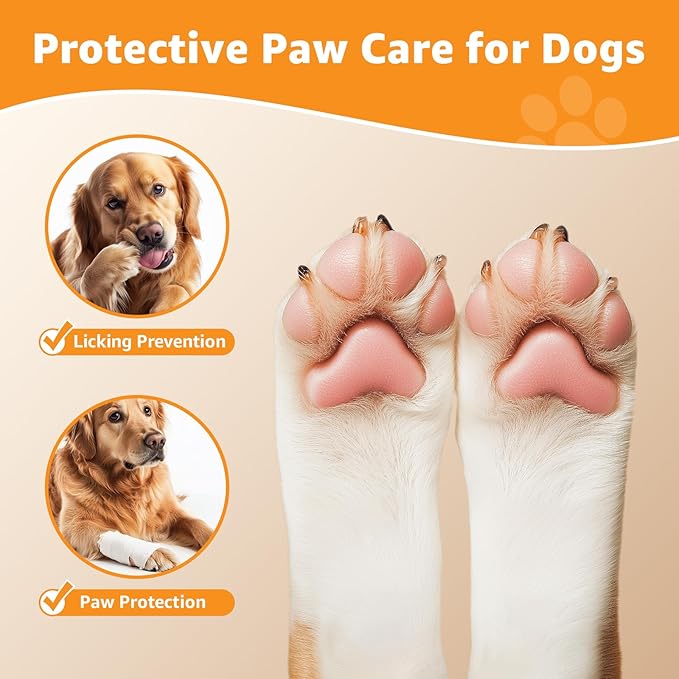 LOOBANI Dog Socks to Prevent Licking Paws - Dog Socks for Hardwood Floors Anti Slip for Traction Control - Dog Grippy Socks for Senior Dog Small Medium Large Dogs on Tile Floors, Red M