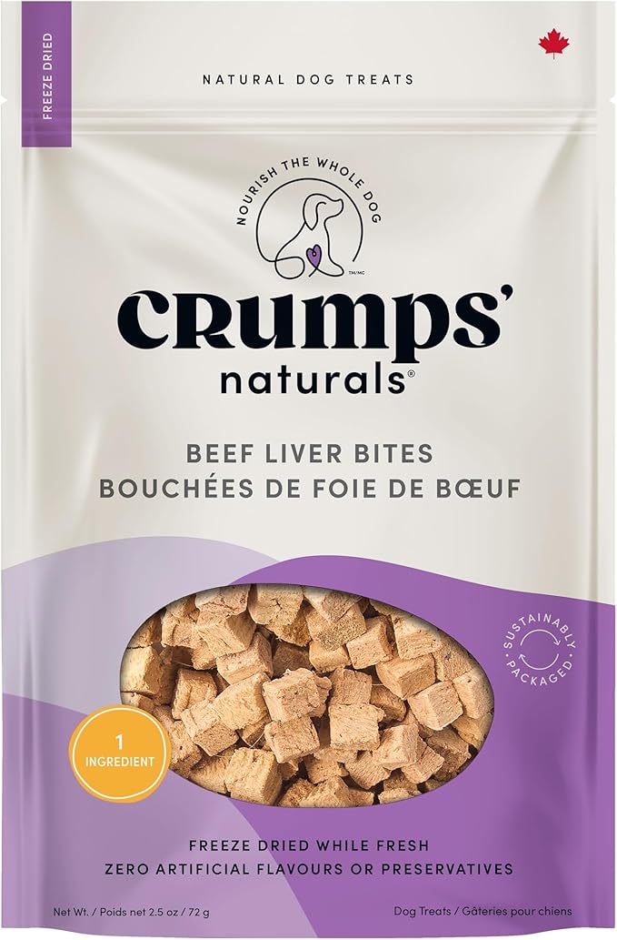 Crumps' Naturals Beef Liver Bites For Pets, 2.3-Ounce