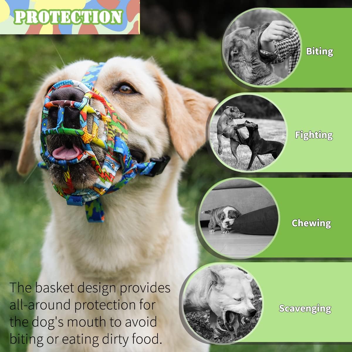 BARKLESS Dog Muzzle, Silicone Basket Muzzle for Small Medium Large Dogs, Soft Cage Mouth Cover Prevent Biting Chewing, Allow Drinking Panting, Suitable for German Shepherd