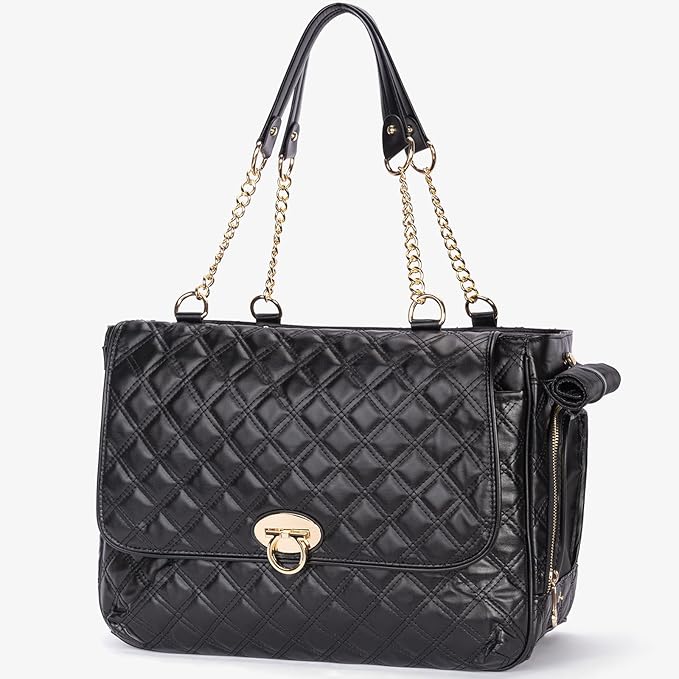 Fashion Pet Carrier Dogs Cat Small Animals Purse Bag, Leather Pet Carriers Dog Puppy Kitten Tote Travel Handbag TSA Airline-Approved
