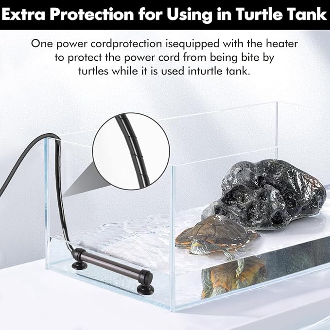 Orlushy 50W Submersible Mini Fish Tank Heater, Adjustable Aquarium Heater with Digital Display External Controller, Overheat Protection and Free Thermometer for 5-10 Gallon Freshwater & Saltwater Tank