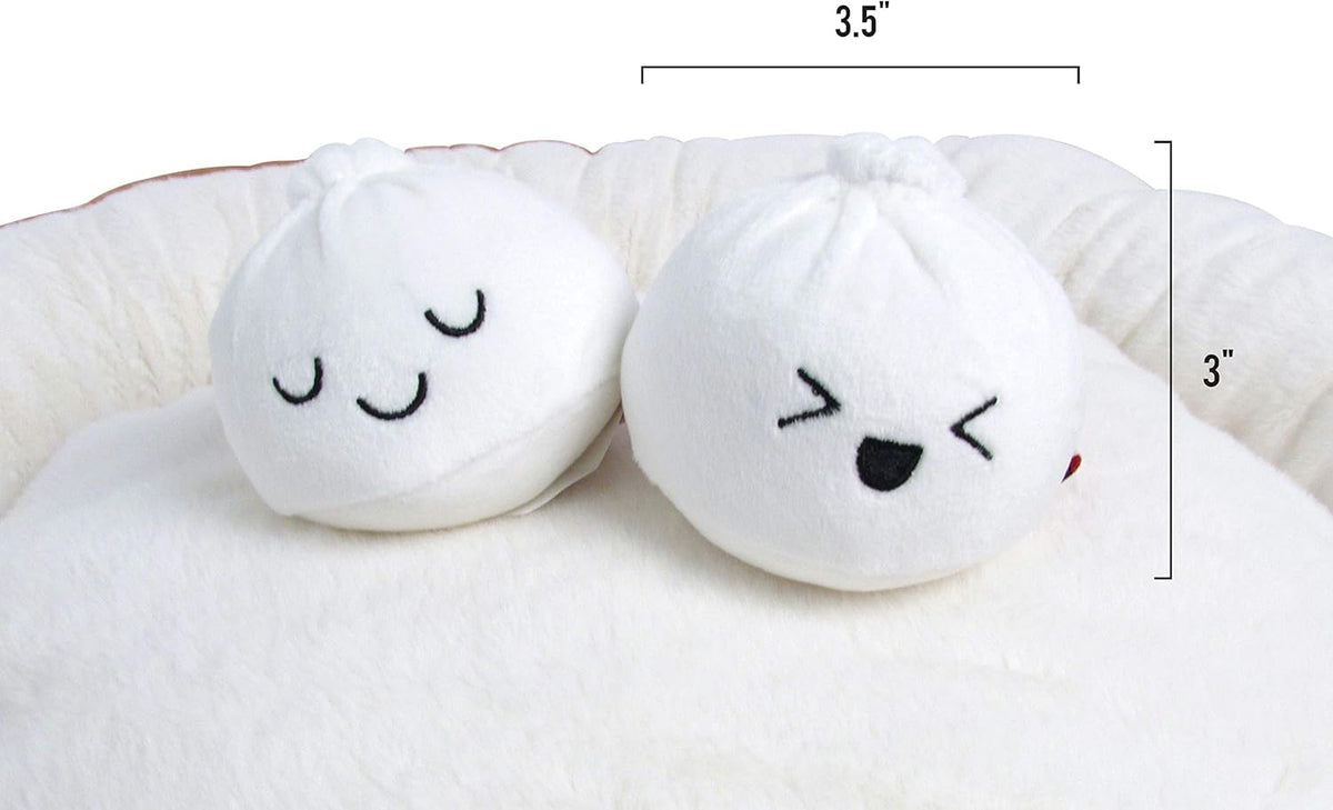 TONBO Soft Plush Small Cute and Cozy Food Dog Cat Bed, Washer and Dryer Friendly (Dim Sum)