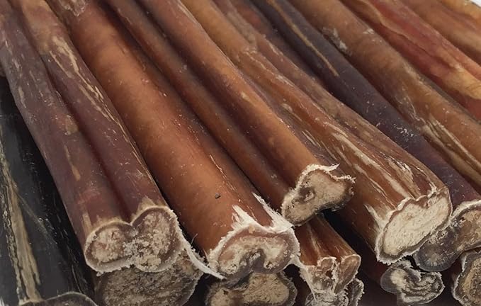 Top Dog Chews - Thick 6 Inch Bully Sticks, 100% Natural Beef, Free Range, Grass Fed, High Protein, Supports Dental Health & Easily Digestible, Dog Treat, (12 Pack)