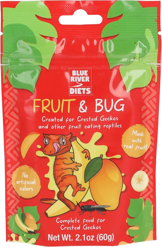 Crested Gecko Diet | Fruit & Bug | All Natural Low Fat Complete Gecko Food | 2.1oz