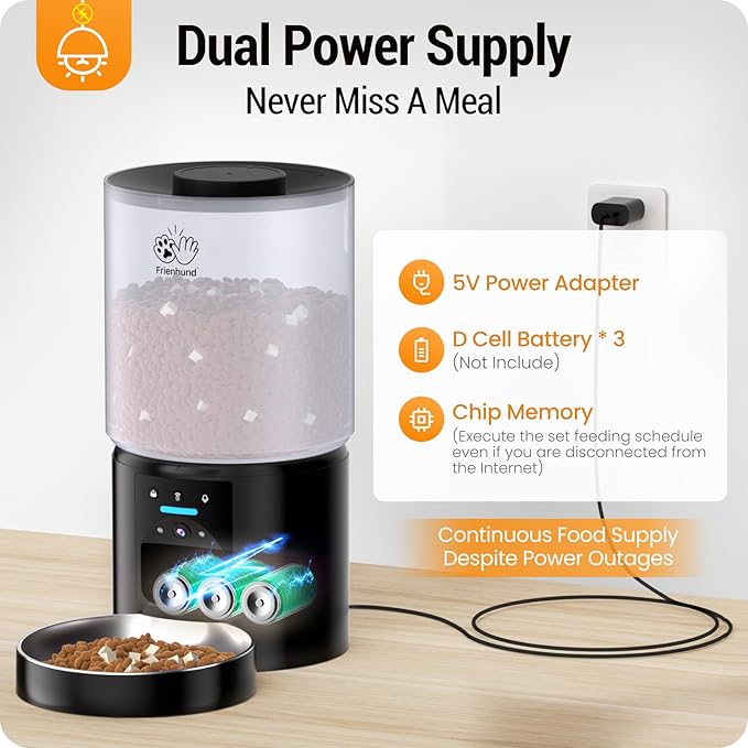 5L Automatic Cat Feeder with 2K HD Camera: 5G WiFi Automatic Dog Feeder with Night Vision,Cat Food Dispenser with Freshness for Multiple Pets,Detachable for Easy Clean-21 Cup (Sealed Outlet)