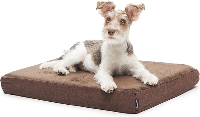 Barkbox Orthopedic Dog Bed | Comfortable Memory Foam Mattress for Joint Relief | Head and Neck Support Waterproof with Non Skid Bottom | Calming Durable Bed with Washable Cover | Small, Espresso