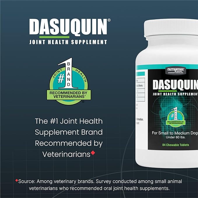 Nutramax Dasuquin for Small to Medium Dogs, Joint Health Supplement, Contains Glucosamine for Dogs, Plus Chondroitin, ASU and More, Supports Healthy Joints, Chewable Tablets, 84 Count
