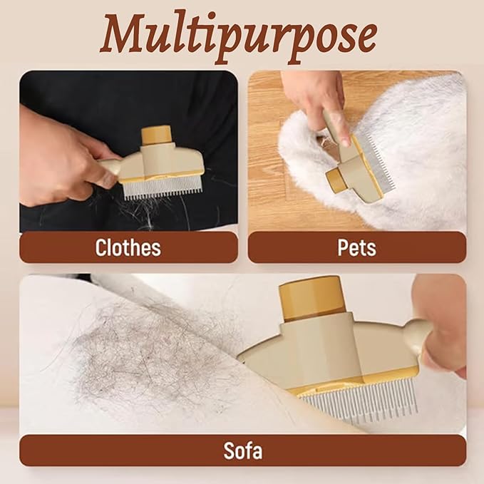2 Pcs Brush for Cats, brush Cat Comb, Avatore brushs-Removes Fur & Relieves Pain, Upgrade Dog and Cat Hair Removal with Release Button, Multi-function Grooming Brushs for Short&Long Cats