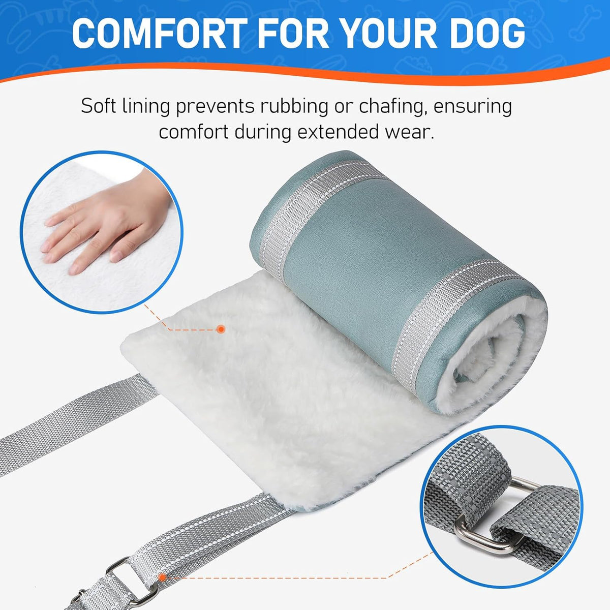 Dog Lift Harness for Large Dogs, Adjustable Dog Sling for Back Legs, Hip Support Harness to Help Lift Dogs Rear for Canine Aid and Old K9 Cruciate Ligament Rehabilitation - Large, Blue