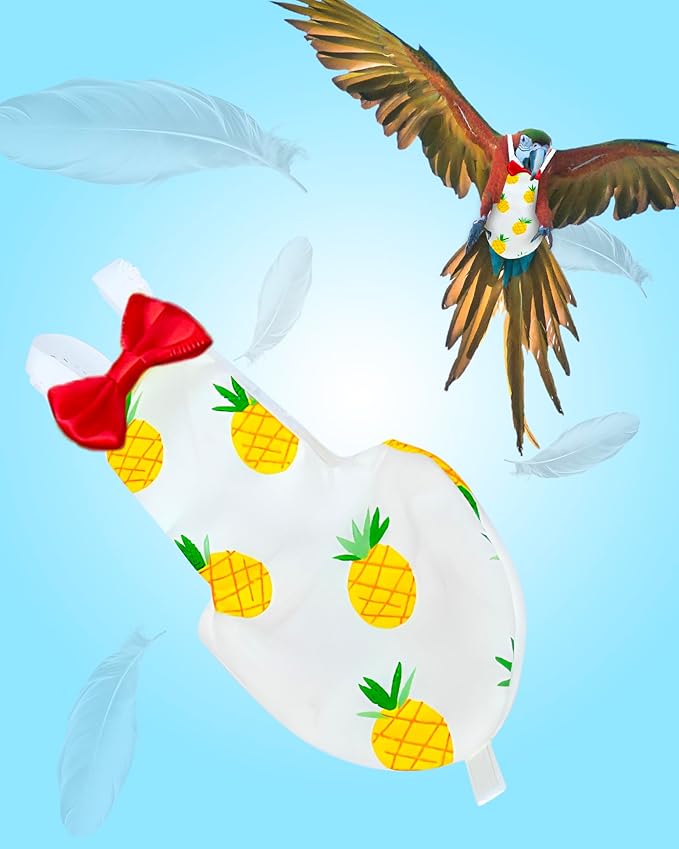 UKJENT Bird Diaper Protective Parrot Nappy, Reusable Flight Suit with Waterproof Inner Layer, Washable Cute Urine Wet Suit for Cockatiel Monk Parakeet Sun Parakeet Lory, 2 Pack(M)