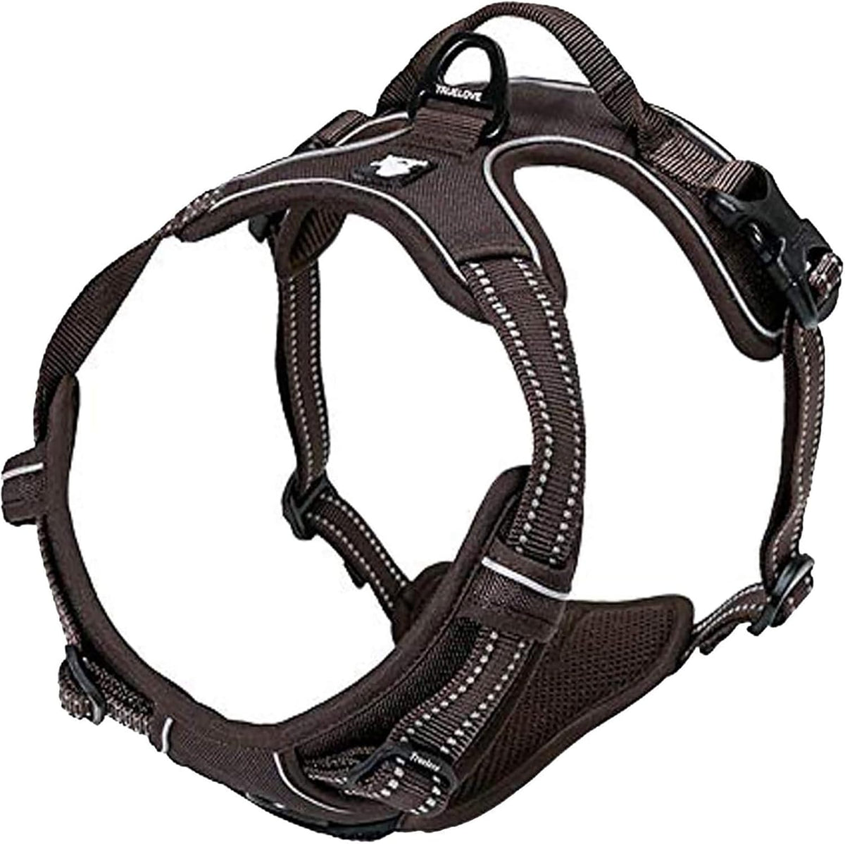TRUE LOVE Adjustable No-Pull Dog Harness Reflective Pup Vest Harnesses Comfortable Control Brilliant Colors Truelove TLH5651(Brown,S)