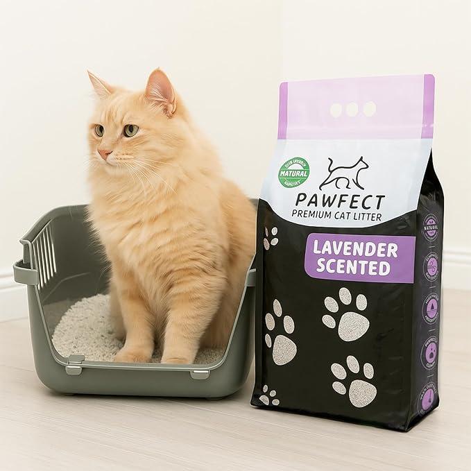 Lavender Scented Clumping Cat Litter – 17.2 lb / 9L, Dust-Free, Odor Control