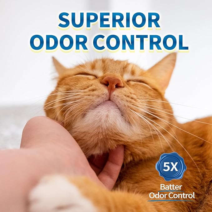 Made4Pets Cat Litter Crystals, Non Clumping Cat Litter Odor Control Kitty Litter Non Clumping No scooping Low Dust, Low Tracking, Lightweight, Dehydrates Waste,– 17.2 lbs (4 x 4.3 lb Packs)