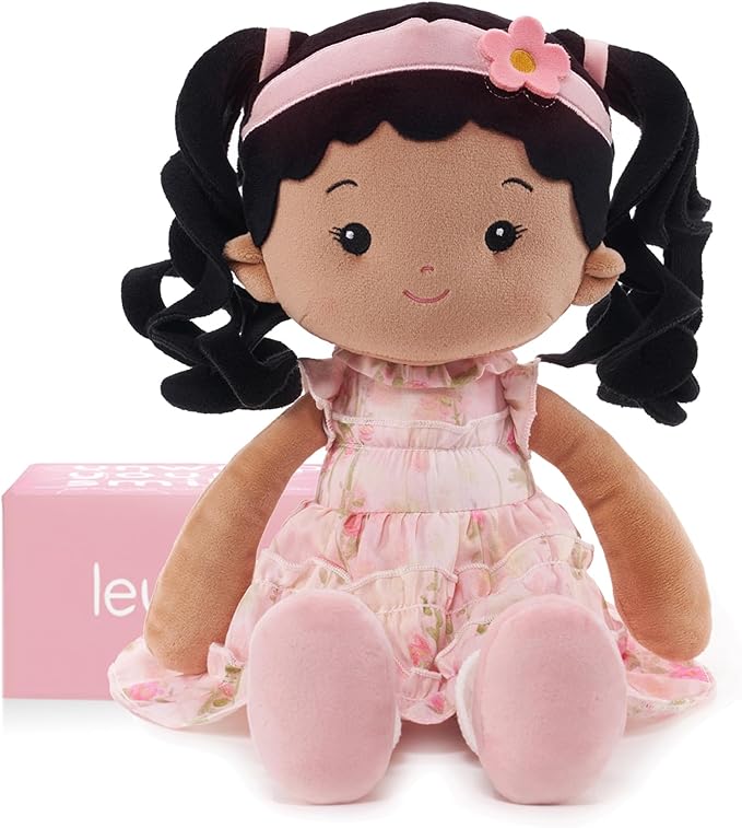 Soft Baby Doll Toys (12''), My First Baby Rag Doll for 1 Year-Old Girl Birthday Gift,Christmas Plush Toys Gift for Toddler Kids Infants Daydream-Princess Petal-Tanned