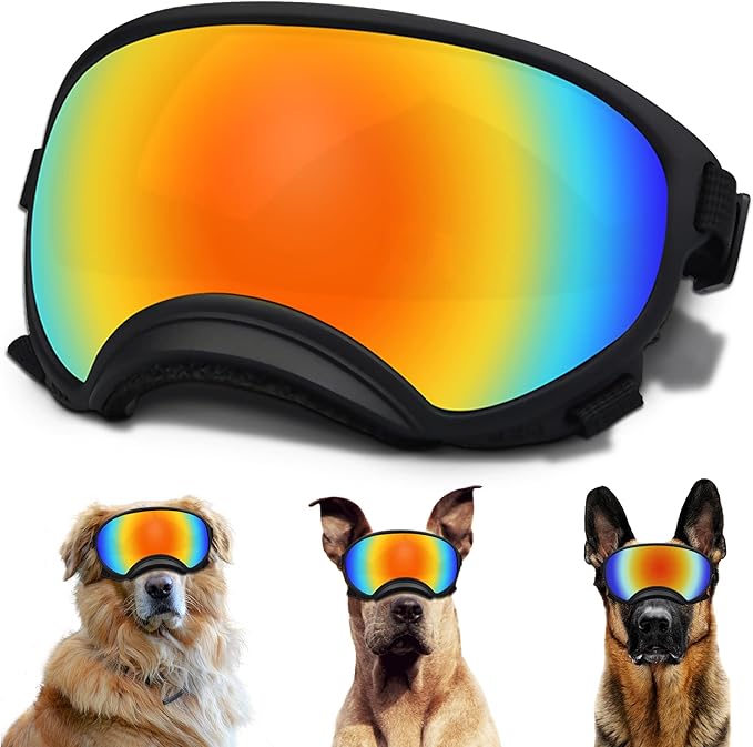 Large Dog Sunglasses with Adjustable Strap UV Protection, Winproof, Suitable for Medium-Large Dogs