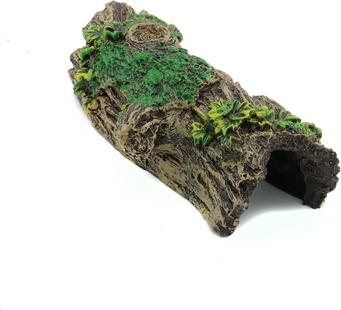 JIH Aquarium Decorations Resin Hollow Tree Trunk Ornament, Bettas House Cave Wood House Decor for Fish Tank (HS-SP207)