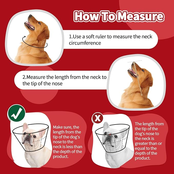 Dog Cone for Large Dogs After Surgery, Soft Dog Cone Collar for Dogs to Stop Licking, Adjustable Comfy E-Collar Alternative Lightweight Post-Surgery Recovery Elizabethan Collar for Pet
