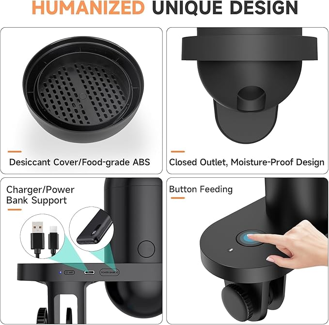 hygger WiFi Automatic Fish Feeder for Aquarium, Smart App Control Auto Fish Food Dispenser with Camera and Timer, Vacation Feeder with 230ml Large Capacity and USB Cable for Turtle Betta Koi Tank