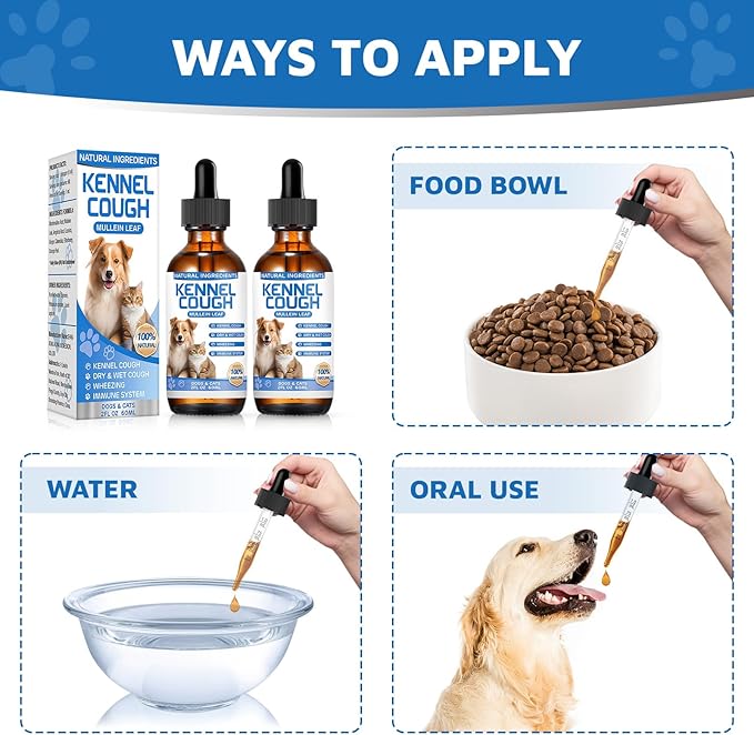 Kennel Cough Herbal Drops for Dogs & Cats,Dog Cough Treatment,Dog Cough Suppressant,Kennel Cough for Dogs,Coughing Treatment Liquid,Cough Treatment for Cats,Natural Cough Supplement for Cat