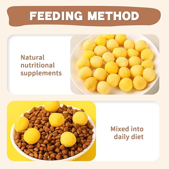Freeze Dried Cat and Dog Treats, Limited Ingredient Quail Egg Yolk Healthy Tasty Snacks for Training (4.6 Ounce)