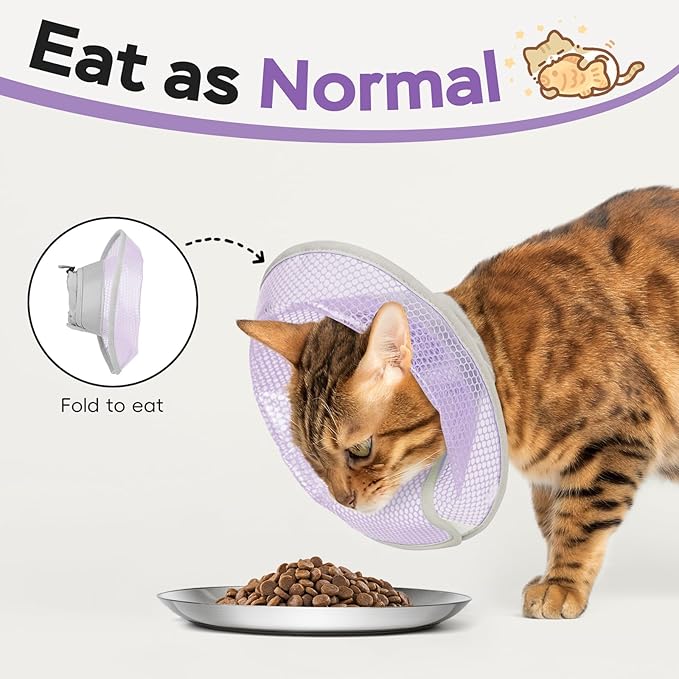 Cat Cone Collar Soft to Stop Licking After Surgery, Waterproof Lightweight Recovery Collar for Cats and Small Dogs, Elizabeth Plastic Cone Alternative, Neck Pillow to Prevent Scratches