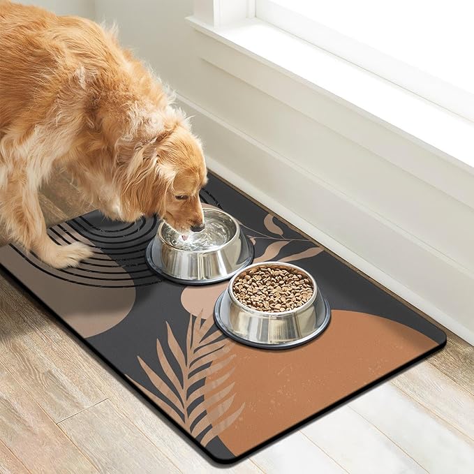 Dog Food Mats for Floors, Absorbent Dog Bowl Mat for Food and Water Dispenser Mat, Quick Dry Cat Food Mat Pet Supplies