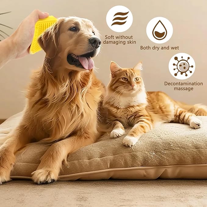 Cat Comb, Cat Grooming Brush, Self-Cleaning Flea Comb, Multi-Functional Pet Comb,Suitable for Pet Massage, Cleaning And Hair Removal