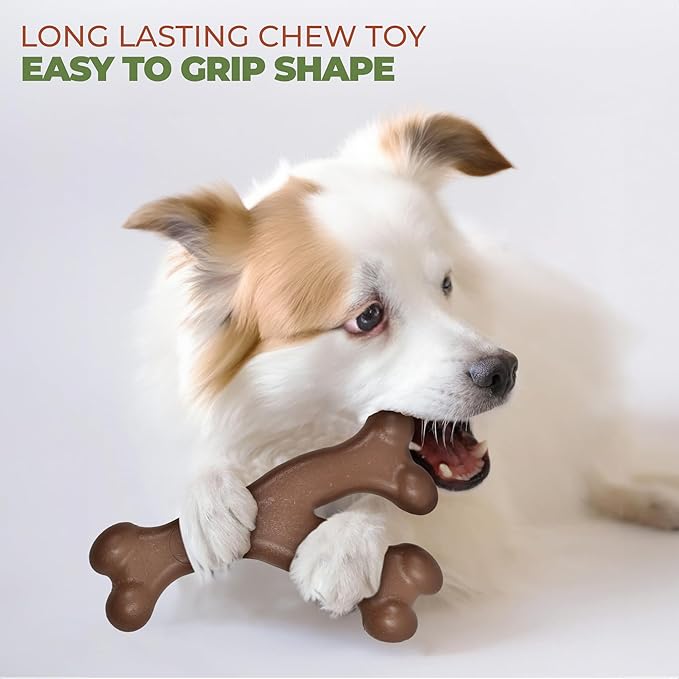 SPOT Bam-Bones Wishbone - Made with Strong Bamboo Fiber, Durable Long Lasting Dog Chew for Light to Moderate Chewers, Great Toy for Adult Dogs & Teething Puppies Under 30lbs, 5.25in, Bacon Flavor