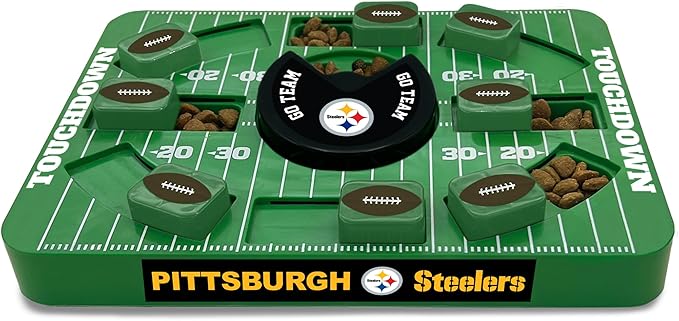 Pets First NFL Pittsburgh Steelers Large Puzzle Toy, New Size, Interactive Dog Treat & Slow Feeding Toy