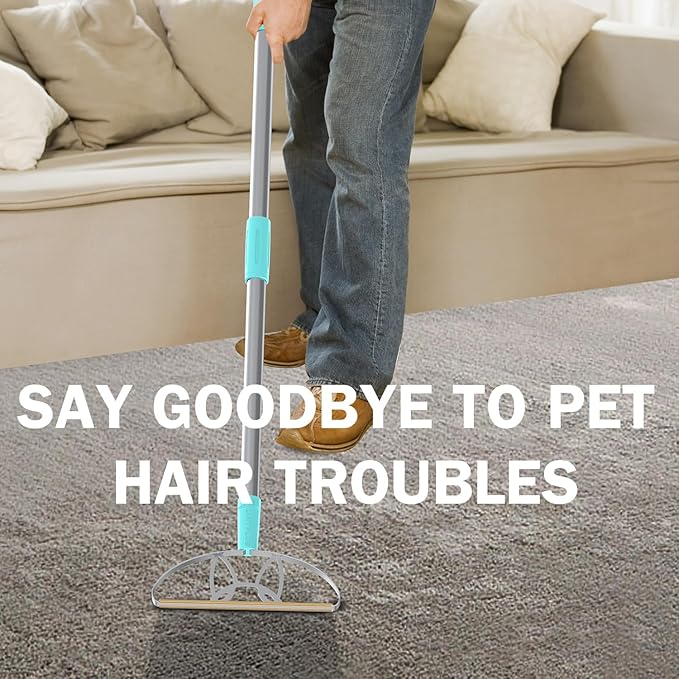 63“Ultra Long Carpet Rake by LINTPLUS-Heavy Duty Carpet Scraper & Pet Hair Remover for Deep Cleaning, Efficient Dog Hair Remover for Carpets,Rugs,Furniture-Durable Carpet Rake for Home Use