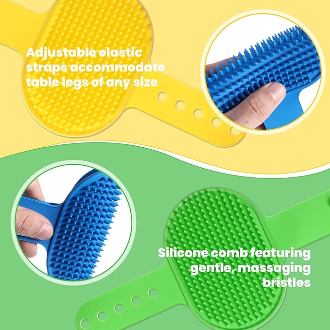 4Colors Cat Self Groomer for Indoor Cats, Wall Mounted Silicone Self Grooming Cat Brush for Long Short Hair, Cat Face Scratchers Cat Corner Massage Comb for Kitten Sofa Chair Leg Scratching Post Cover