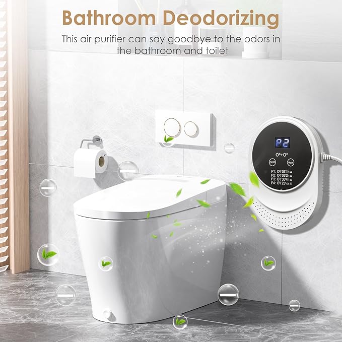 Cat Litter Deodorizer for Litter Box Plug In Air Fresheners for Home Ionizer Air Purifier for Strong Odor Portable Air Cleaner for Bathroom Toilet Living Room Kitchen Pets House Car (1)