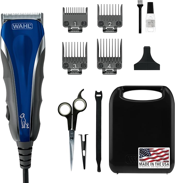 Wahl USA Pro-Grip Pet Grooming Corded Clipper Kit - Clipper for Small to Large Dogs – Electric Dog Clipper for Eyes, Ears, & Paws - Model 9164