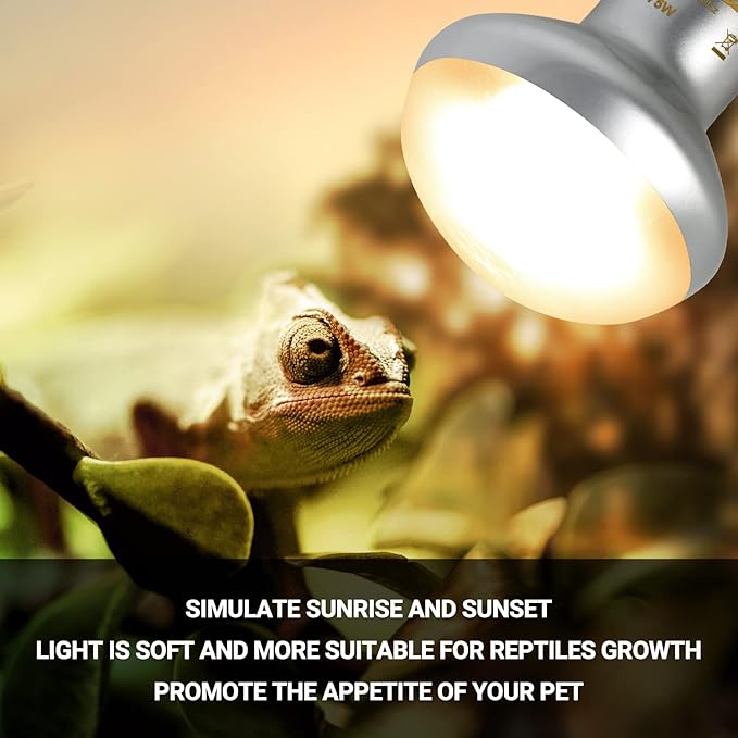 REPTI ZOO 75W Reptile Heat Lamp Bulb, 2PCS Day & Night Basking Spot Light Combo Pack Includes Infrared Heat Lamp and UVA Daylight Heating Lamp Basking Light