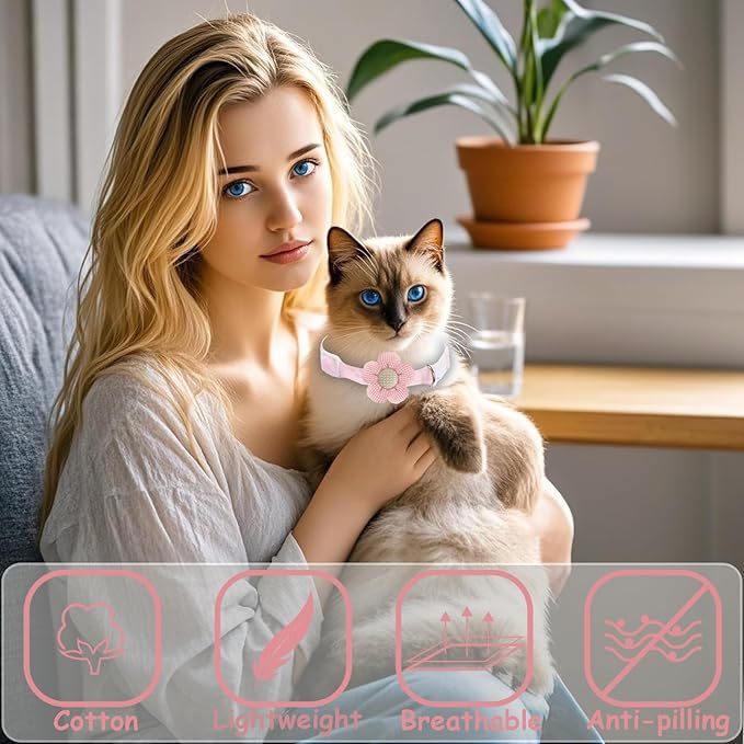 Breakaway Cat Collars with Bells, MUZIEBA Kitten Collar for Girl Boy Adjustable Safety Kitty Collars for Cats Puppy and Small Pets (Purple + Yellow)