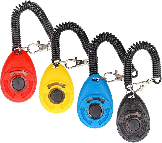 Diyife Clicker Training for Dogs, [4 Pcs, Multi-Color] Dog Clicker for Training, Clicker Dog Training with Wrist Strap, Clicker for Pets, Dog Clicker Perfect for Dog Cat Horse Behavioral Training