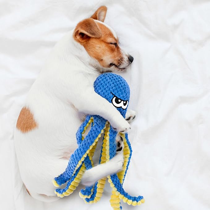 Interactive Dog Toys Octopus, 4 Pack Squeaky Hide And Seek Large Dog Toys to Keep Them Busy, Tough Plush Chew Toy, Tug of War Doggie Toy for Small,Medium and Large Breeds, Puppy Toys Puzzle