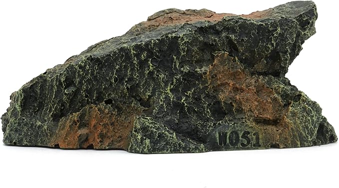 JIHAQUA Reptile Rock Hide Cave, Aquarium Habitat Decor Rock Tortoise Hideout for Lizards, Turtles, Reptiles, Amphibians, Fish