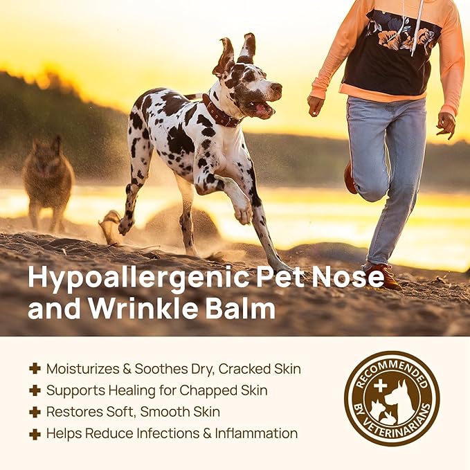 HICC PET Nose Balm for Dogs and Cats, Vet-Recommended Moisturizes, Soothes, Repairs Dry & Cracked Skin, Dog Wrinkle Butter Cream for Frenchies with Fermented Coconut Oil, Horse Hoof, Joint Care