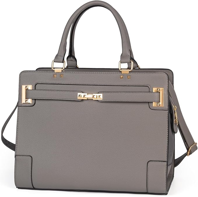Stylish Pet Carrier Purse Leather Bag for Small Dogs Cats Puppy,Airline Approved Soft-Sided Carriers (Elephant Grey)