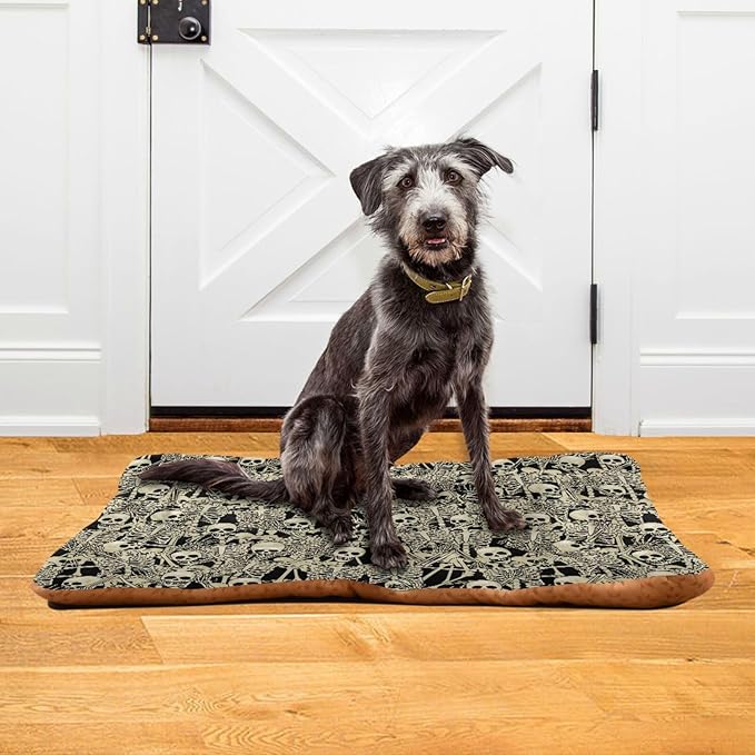 Pet Bed Fun Skull Dog Bed Mat Absorbing Non Slip Pad Pet Sleeping Mat for Small, Medium, and Large Dogs Puppy Cat 36 in x 24 in