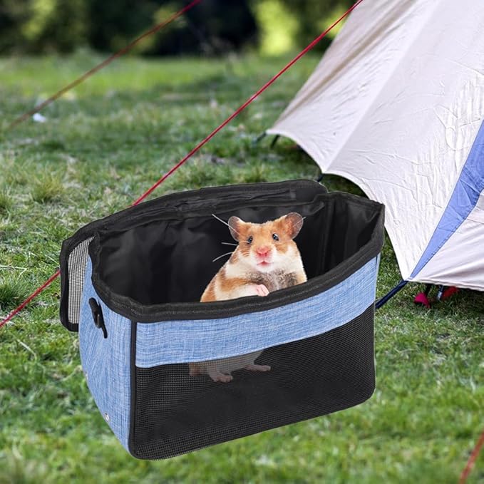 DONGKER Guinea Pig Travel Carrier Bag,Foldable Hamster Outgoing Shoulder Bag with Detachable Adjustable Shoulder Strap for Hamster Ferret Squirrel Chinchilla Rabbit