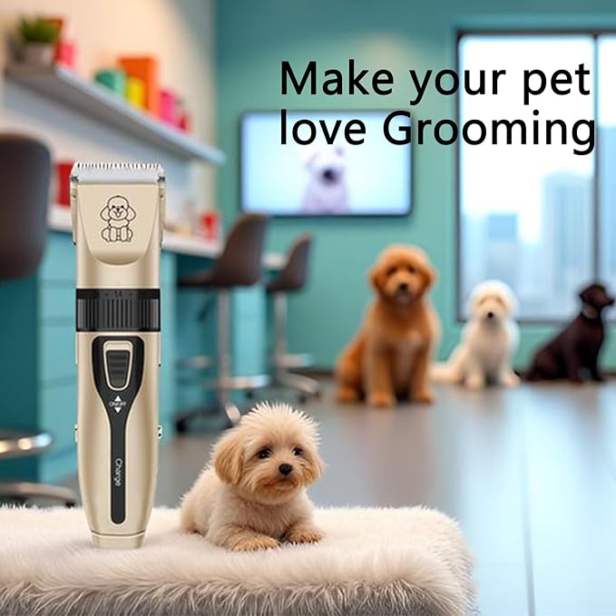Dog Clipper Low Noise, Rechargeable Cordless Dog Hair Trimmer, Electric Pet Shaver, Paw Trimmer for Dogs Cats